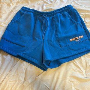 White Fox Offstage Shorts, Azure with Pink letters, Size XL